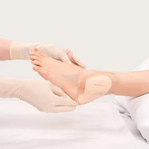 Step 4 of Mepilex Border Heel reapplication